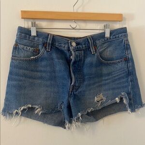 Levi's Blue Jean Shorts Distressed Cut-Offs